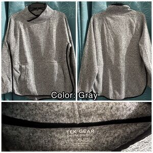 Women’s Tek Gear Sweater Fleece Pullover, XL, Gray  Worn only once.